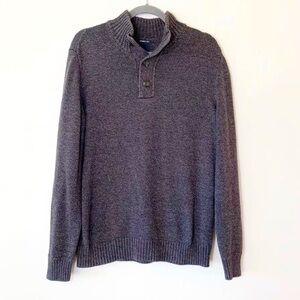 American Eagle Seriously Soft Gray Men’s Med Pullover Sweater Button Mock Neck